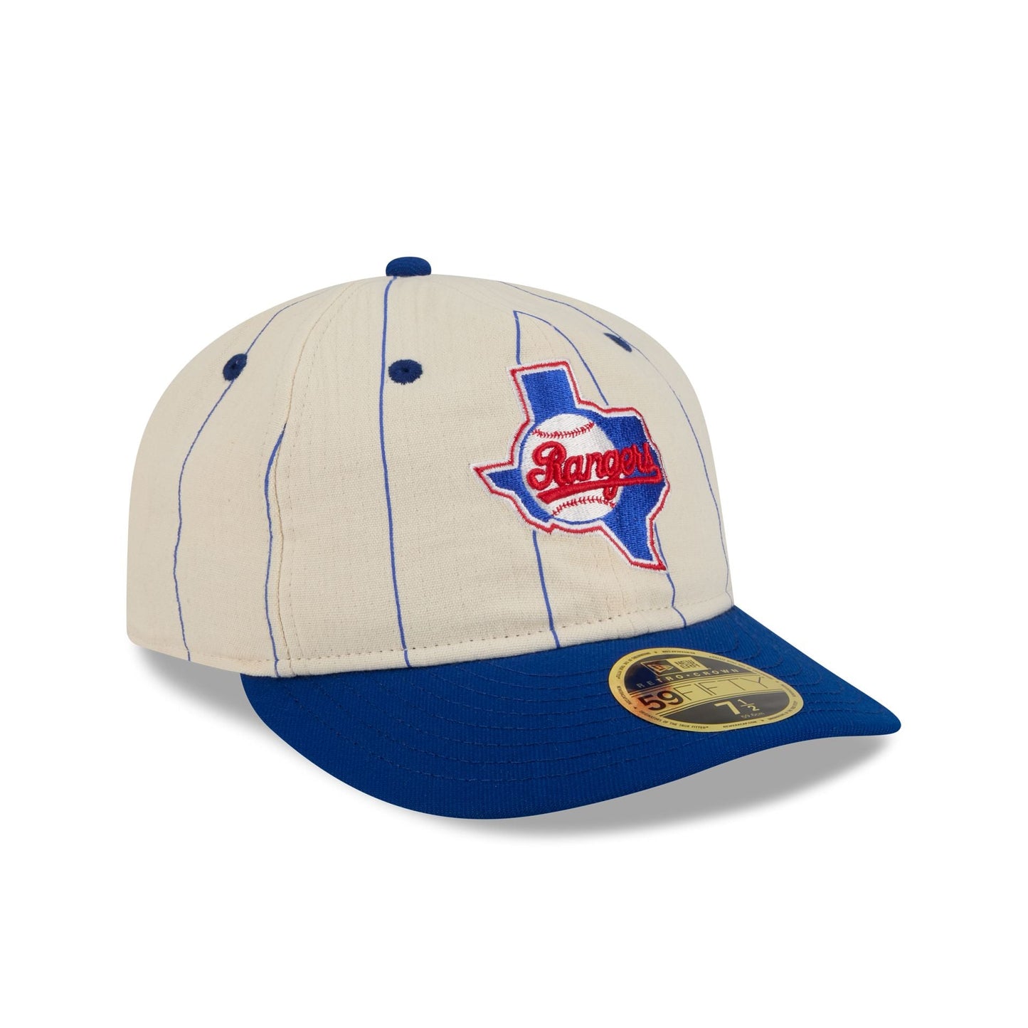 Texas Rangers Linen Pinstripe Retro Crown 59FIFTY Fitted Hat