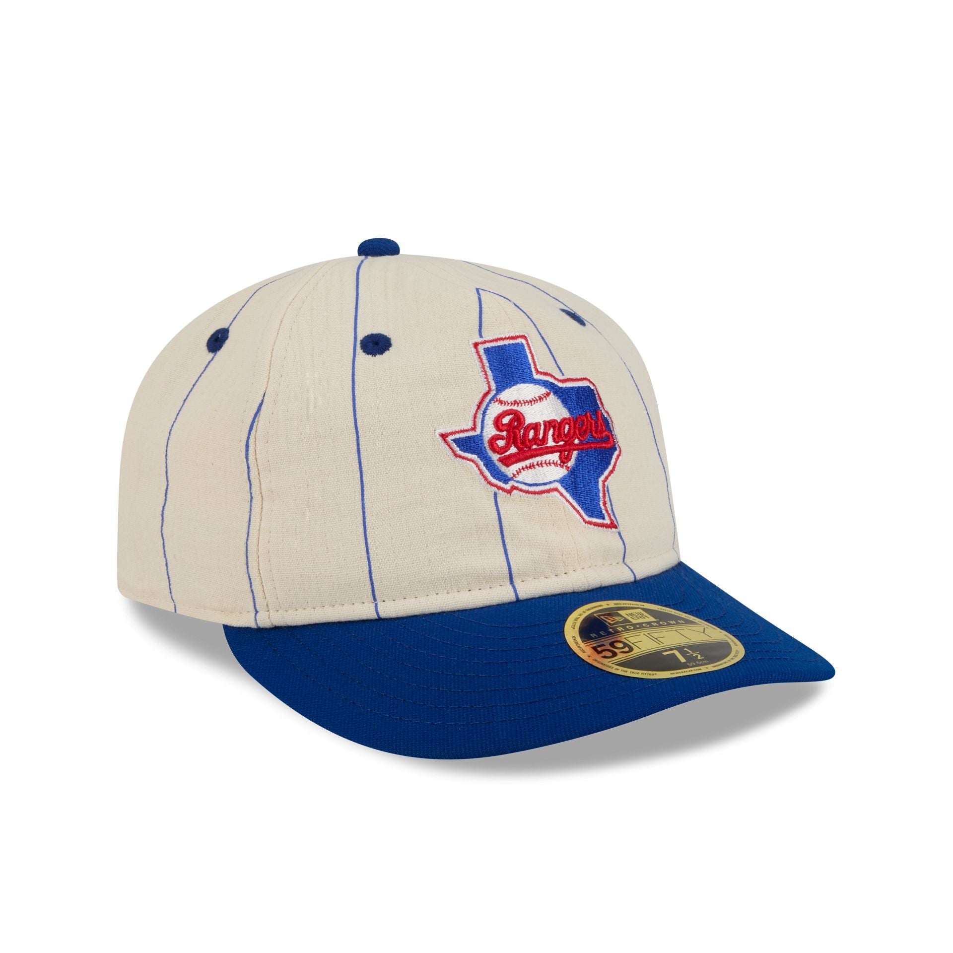 Texas Rangers Linen Pinstripe Retro Crown 59FIFTY Fitted Hat