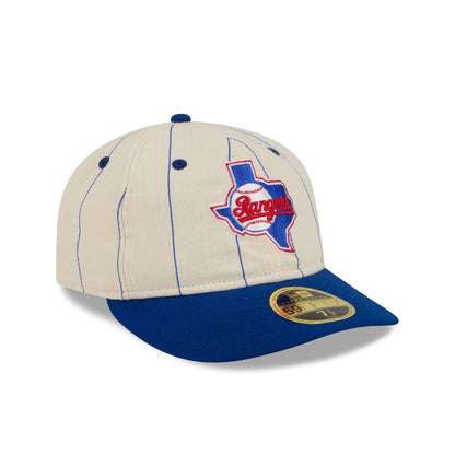 Texas Rangers Linen Pinstripe Retro Crown 59FIFTY Fitted Hat