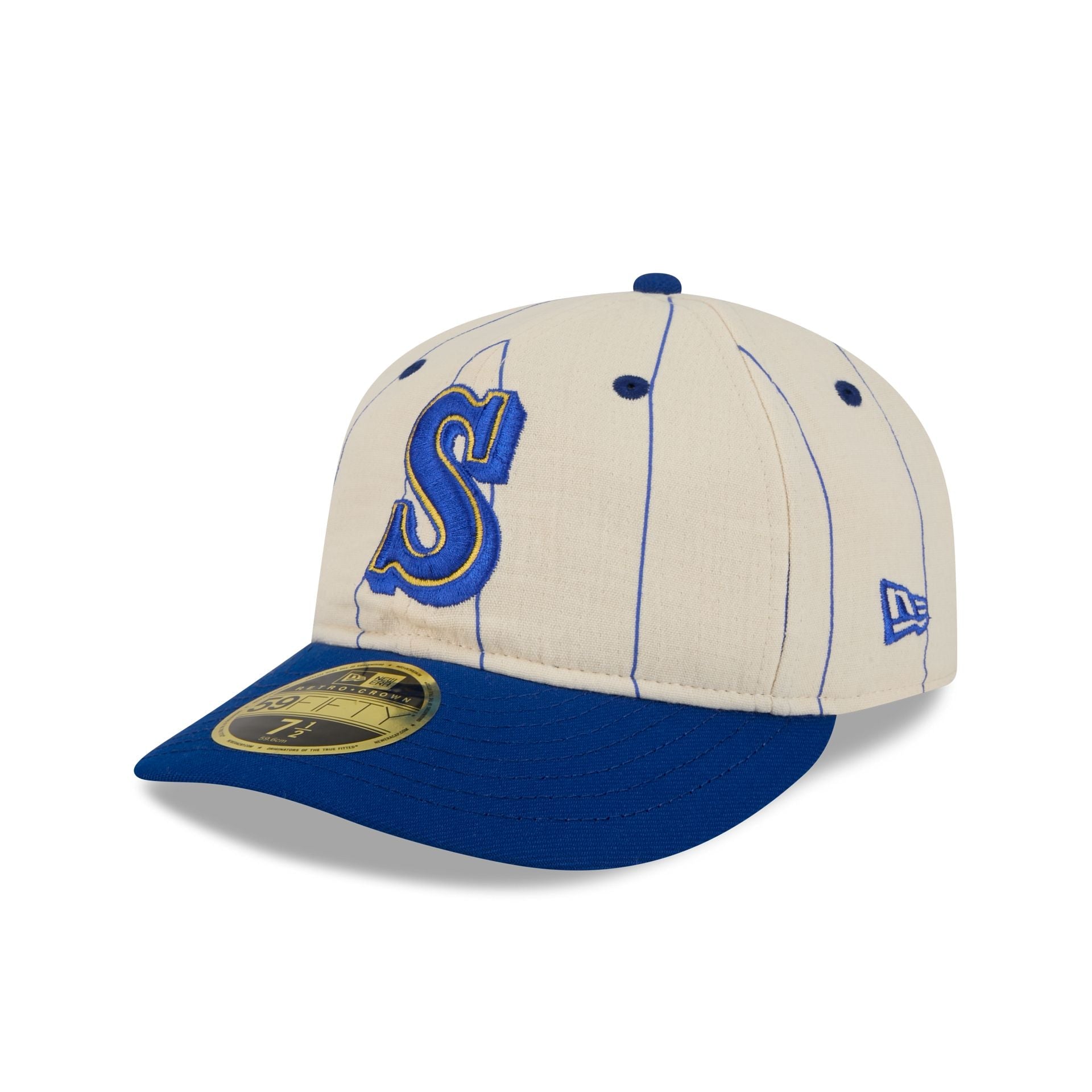 Seattle Mariners Linen Pinstripe Retro Crown 59FIFTY Fitted Hat