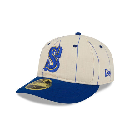 Seattle Mariners Linen Pinstripe Retro Crown 59FIFTY Fitted Hat