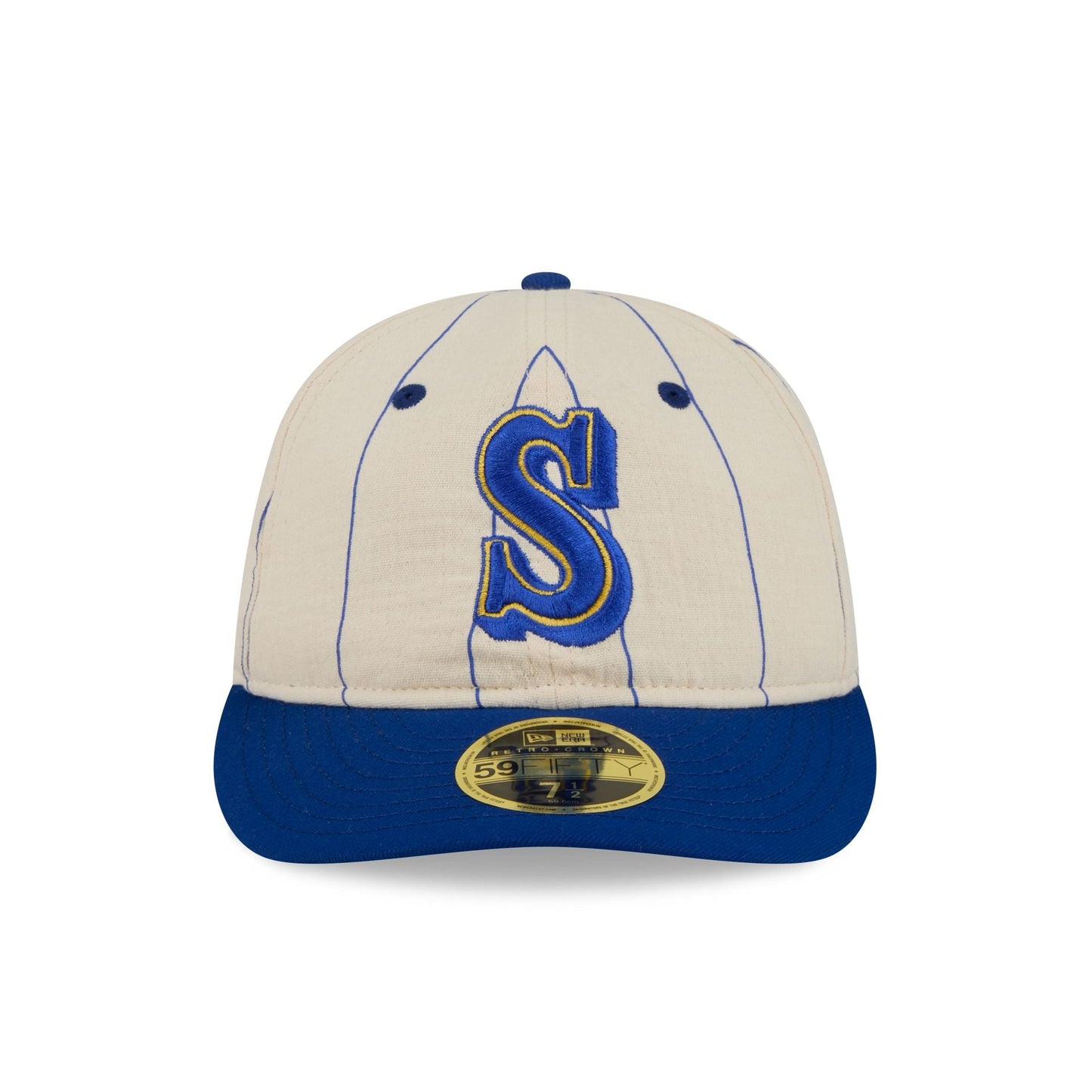 Seattle Mariners Linen Pinstripe Retro Crown 59FIFTY Fitted Hat