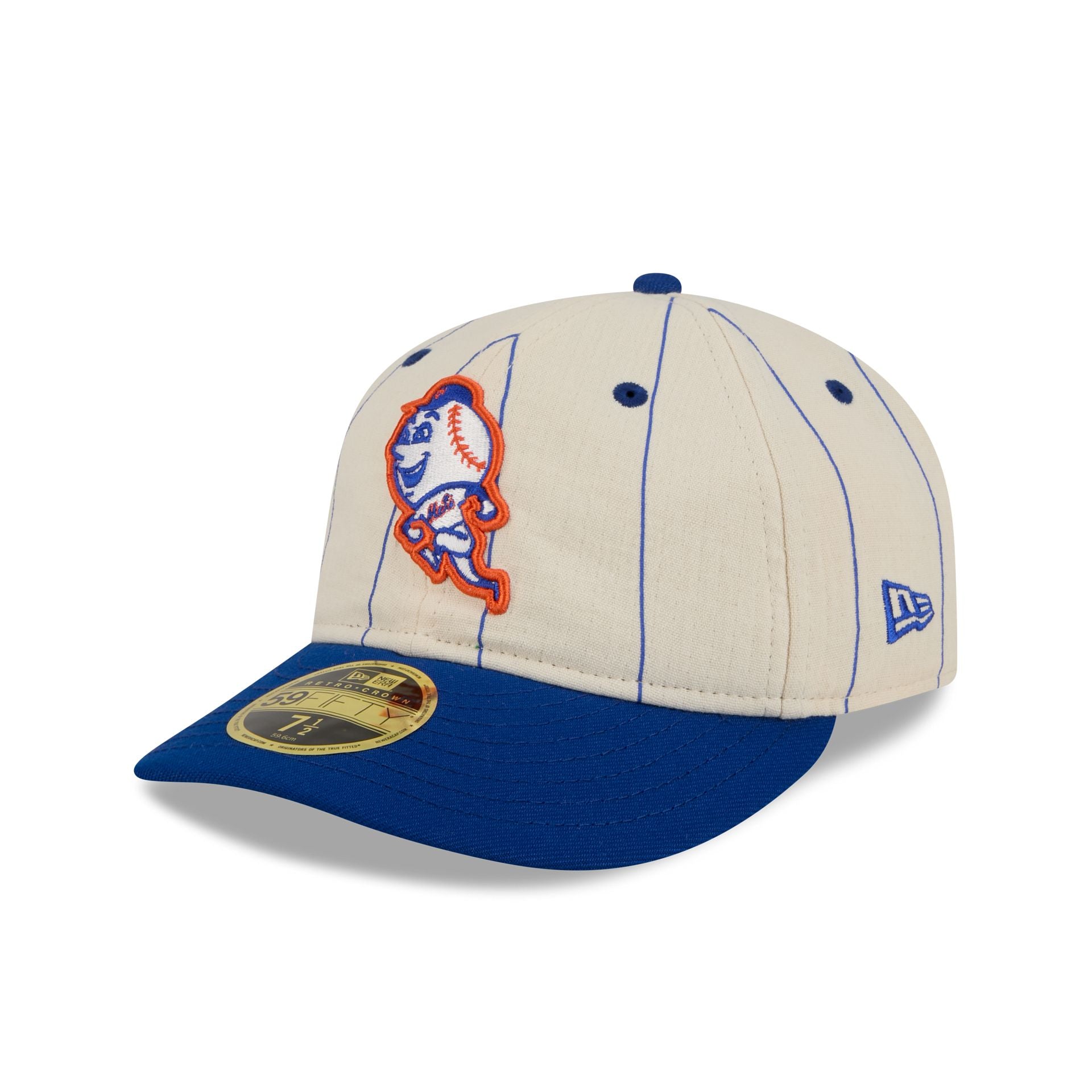 New York Mets Linen Pinstripe Retro Crown 59FIFTY Fitted Hat