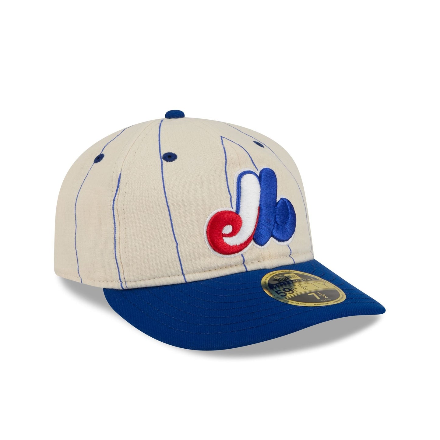 Montreal Expos Linen Pinstripe Retro Crown 59FIFTY Fitted Hat