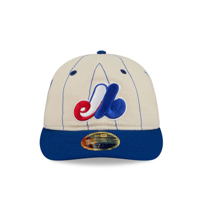 Montreal Expos Linen Pinstripe Retro Crown 59FIFTY Fitted Hat