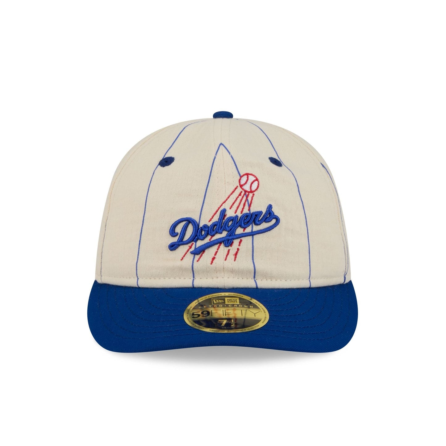 Los Angeles Dodgers Linen Pinstripe Retro Crown 59FIFTY Fitted Hat
