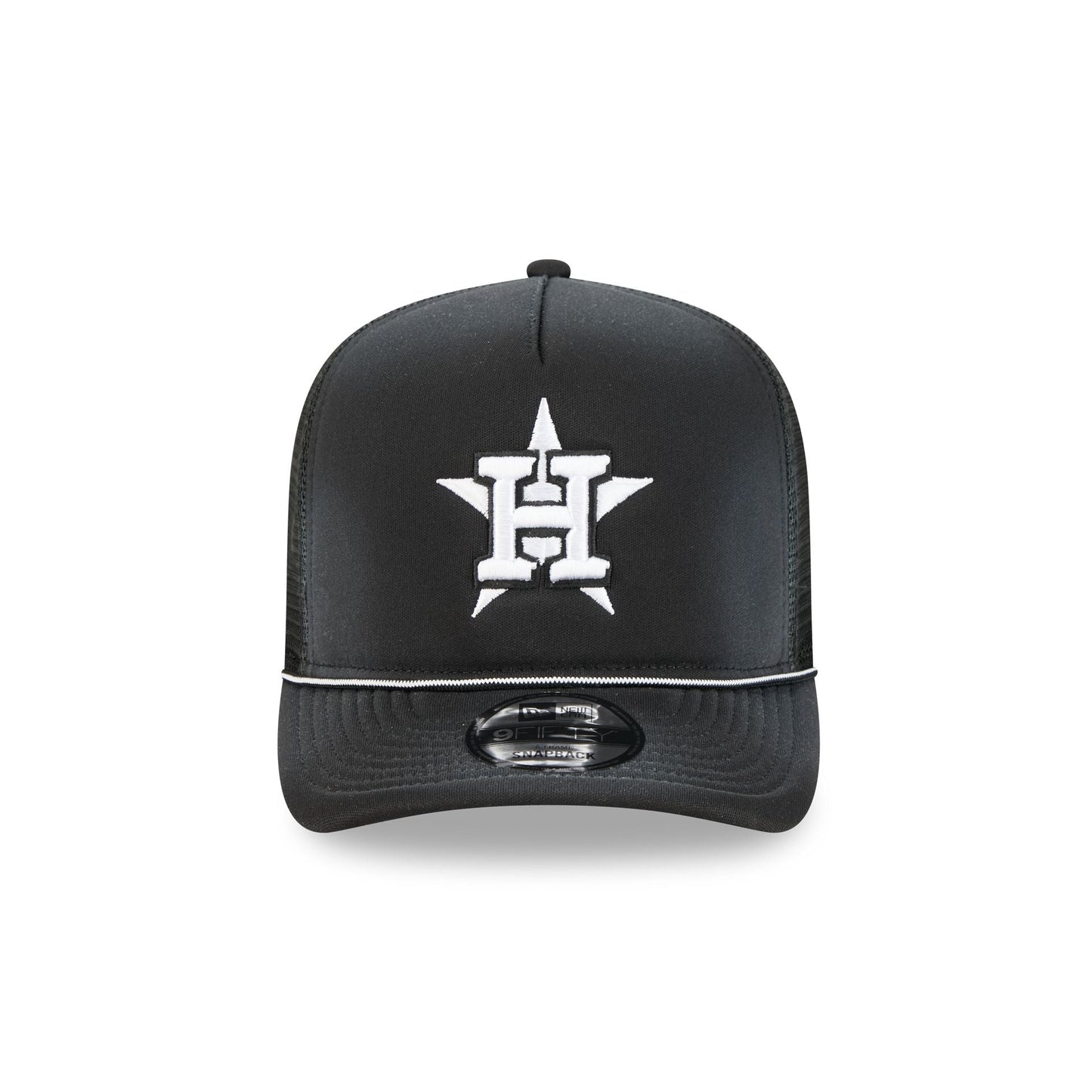 Houston Astros Washed Black 9FIFTY A-Frame Trucker Hat