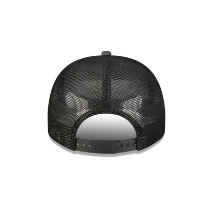 Chicago Bulls Washed Black 9FIFTY A-Frame Trucker Hat