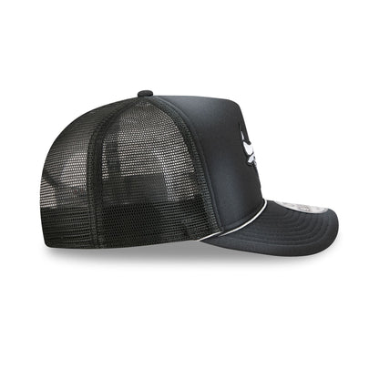 Chicago Bulls Washed Black 9FIFTY A-Frame Trucker Hat