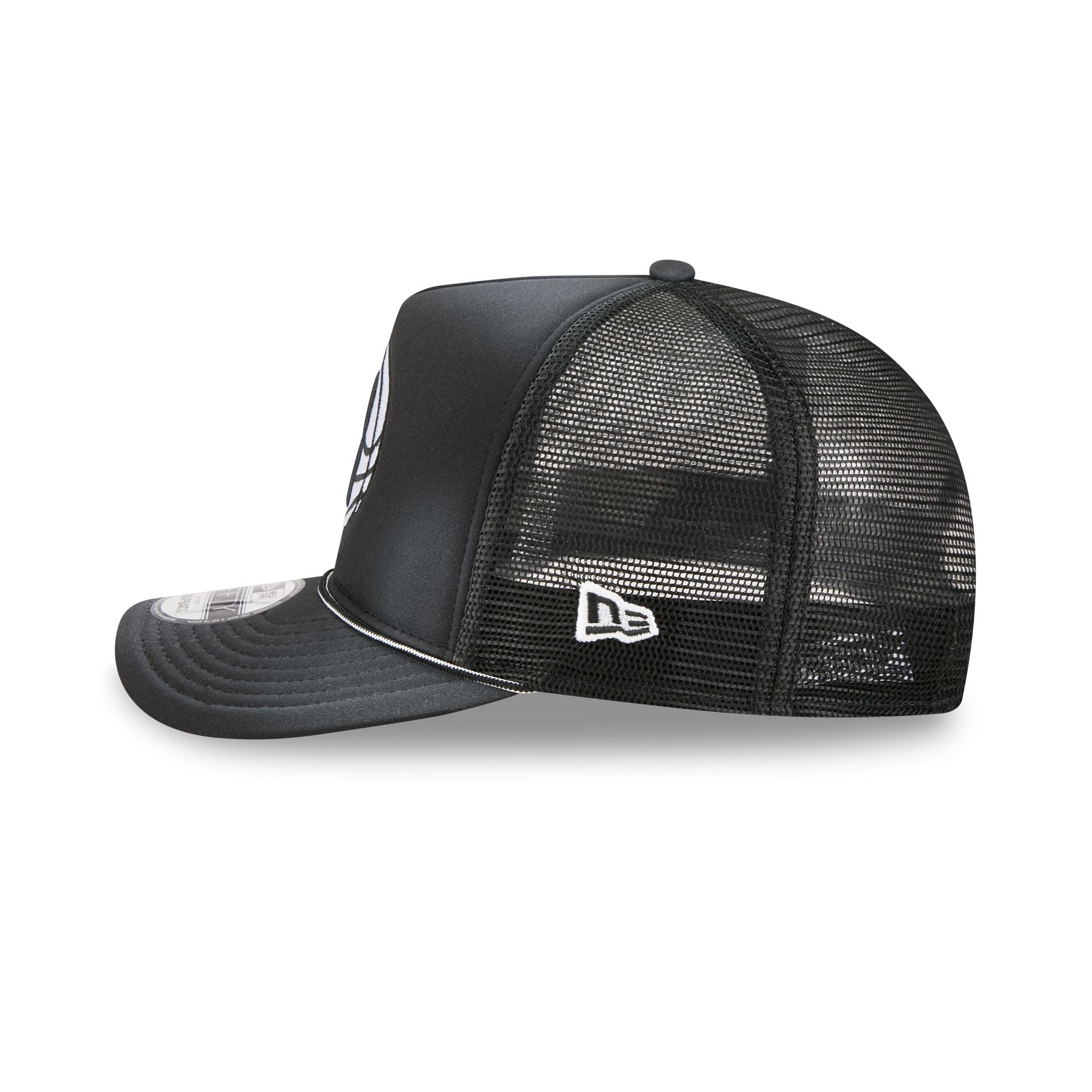 Brooklyn Nets Washed Black 9FIFTY A-Frame Trucker Hat