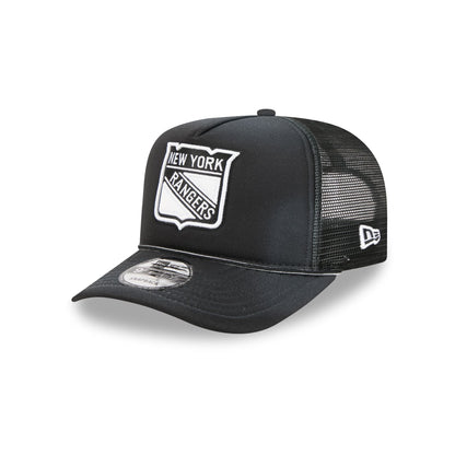 New York Rangers Washed Black 9FIFTY A-Frame Trucker Hat