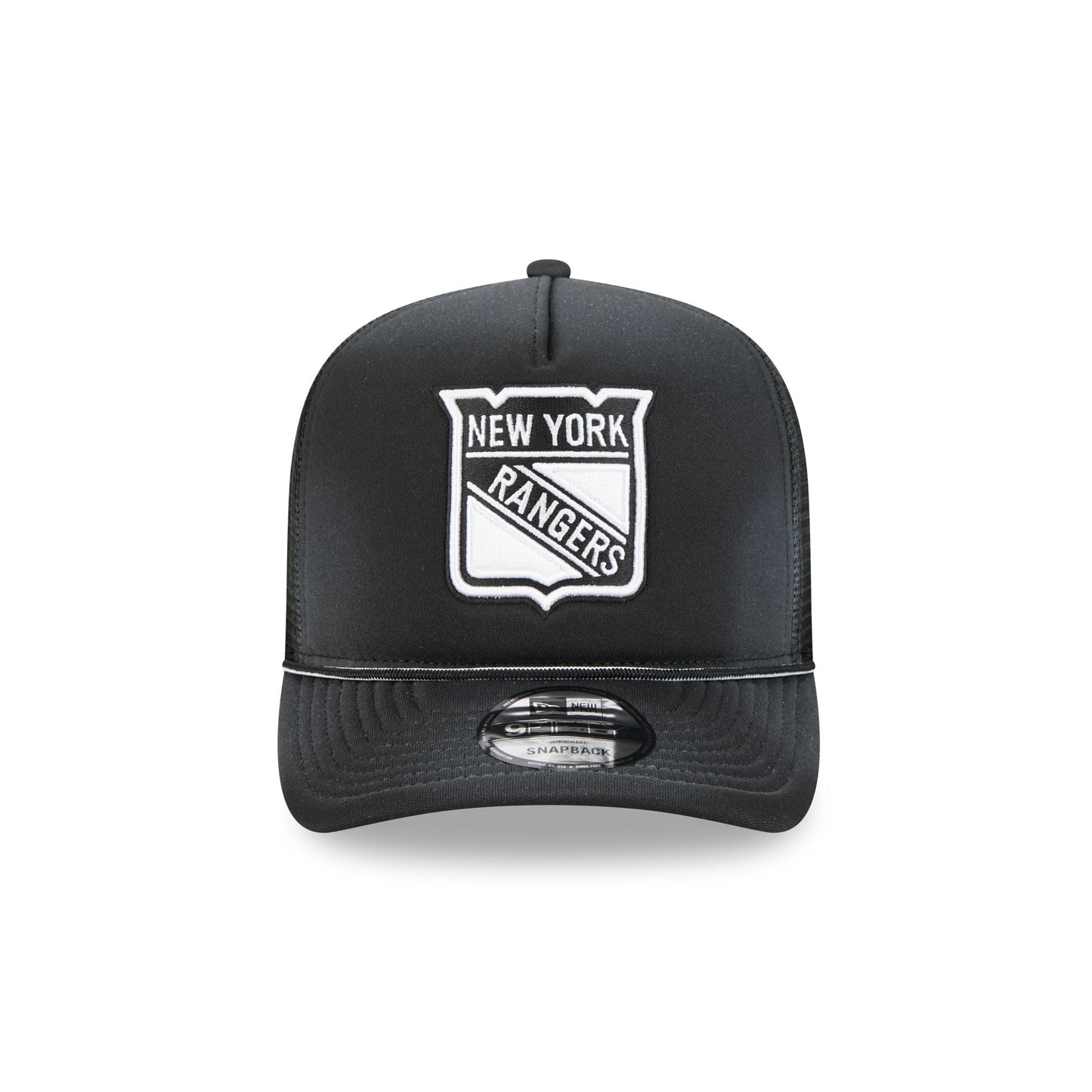 New York Rangers Washed Black 9FIFTY A-Frame Trucker Hat