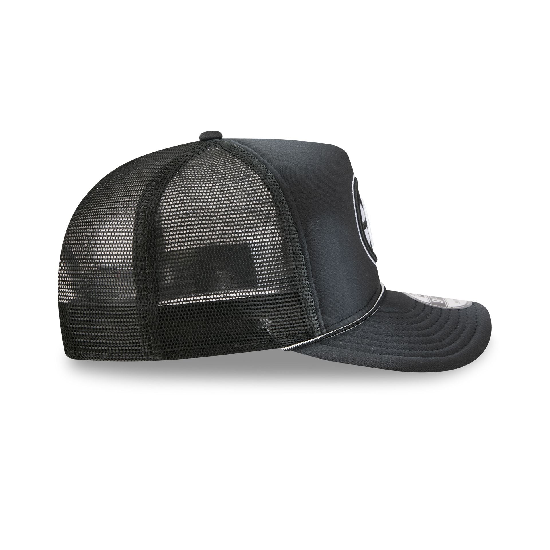 Boston Bruins Washed Black 9FIFTY A-Frame Trucker Hat