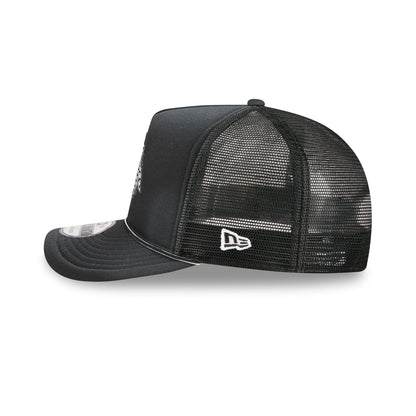 Chicago Blackhawks Washed Black 9FIFTY A-Frame Trucker Hat