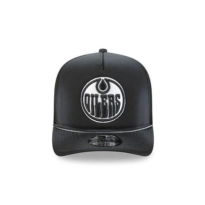 Edmonton Oilers Washed Black 9FIFTY A-Frame Trucker Hat