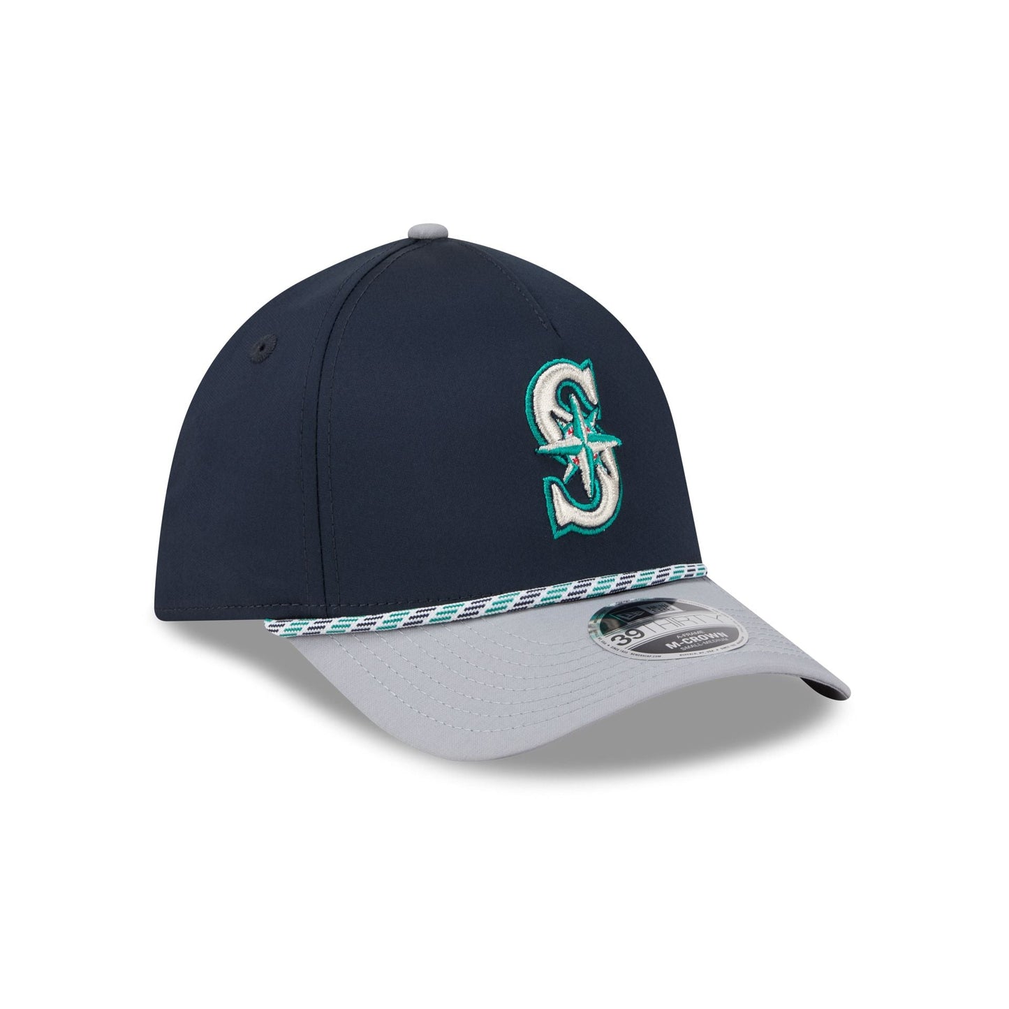 Seattle Mariners Rope 39THIRTY M-Crown A-Frame Stretch Fit Hat