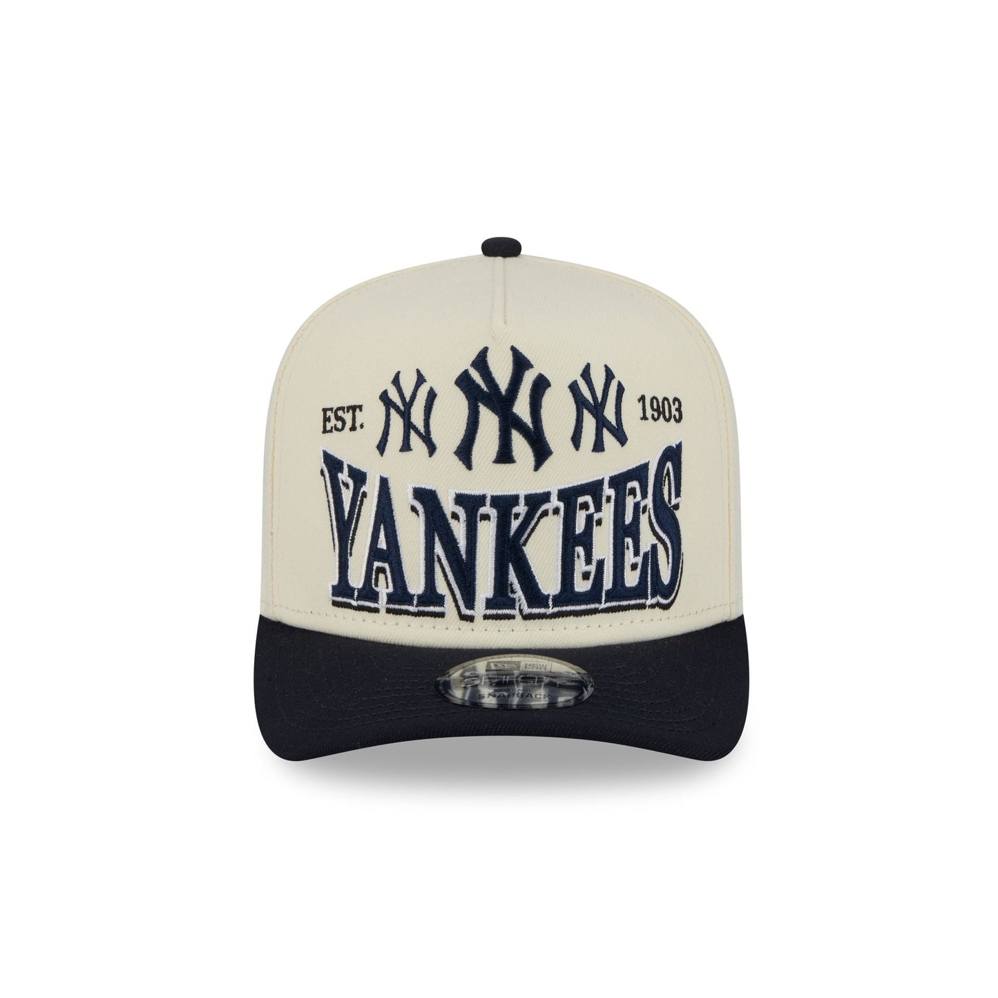 New York Yankees Three Hit Chrome White 9FIFTY A-Frame Snapback Hat