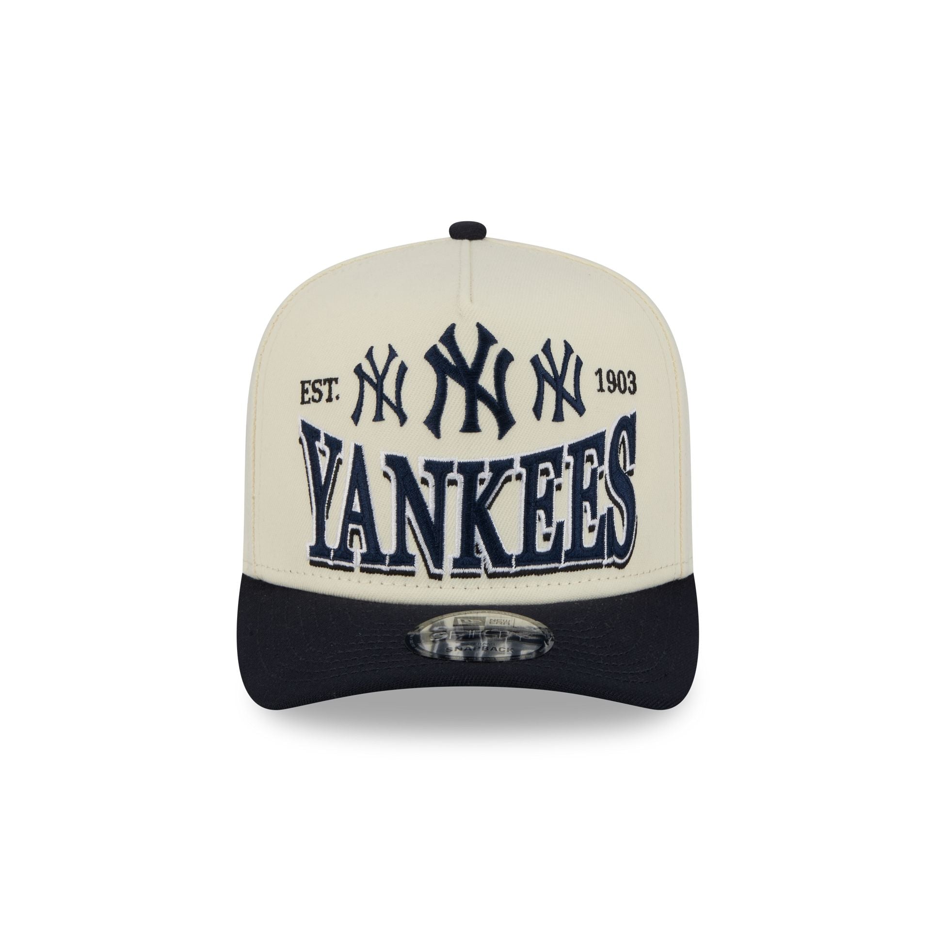 New York Yankees Three Hit Chrome White 9FIFTY A-Frame Snapback Hat