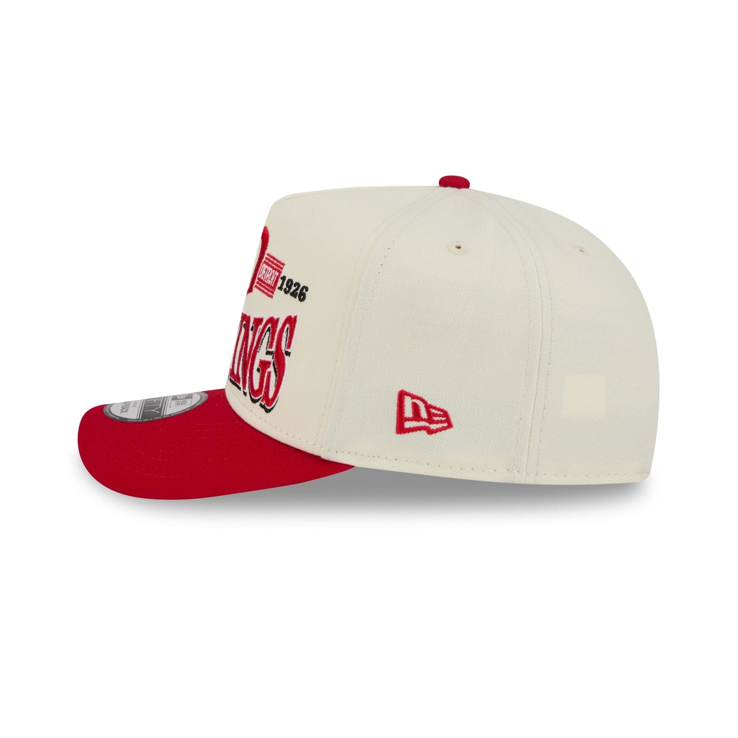 Detroit Red Wings Three Hit Chrome White 9FIFTY A-Frame Snapback Hat