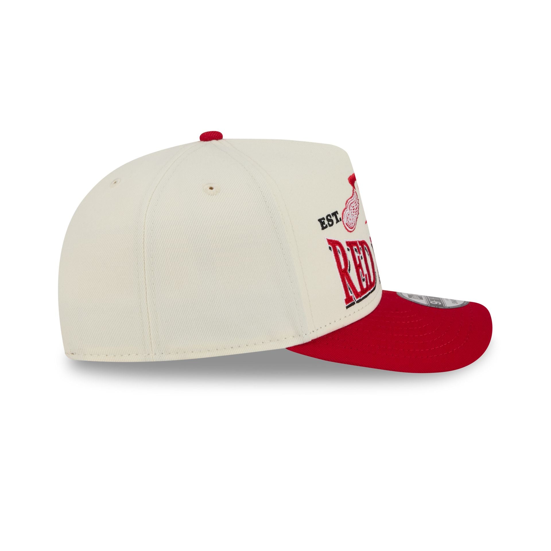 Detroit Red Wings Three Hit Chrome White 9FIFTY A-Frame Snapback Hat