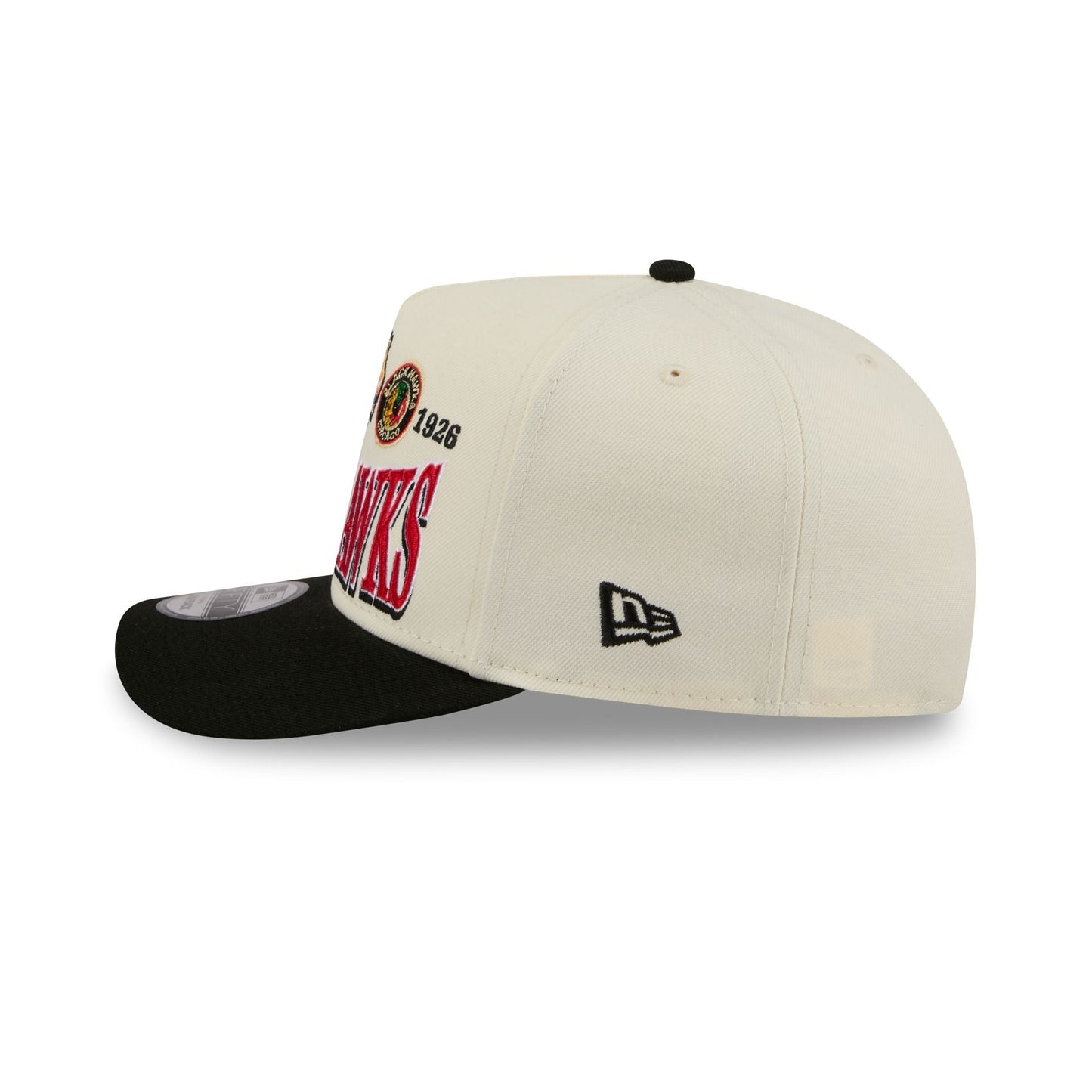Chicago Blackhawks Three Hit Chrome White 9FIFTY A-Frame Snapback Hat