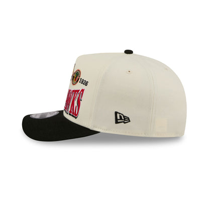Chicago Blackhawks Three Hit Chrome White 9FIFTY A-Frame Snapback Hat