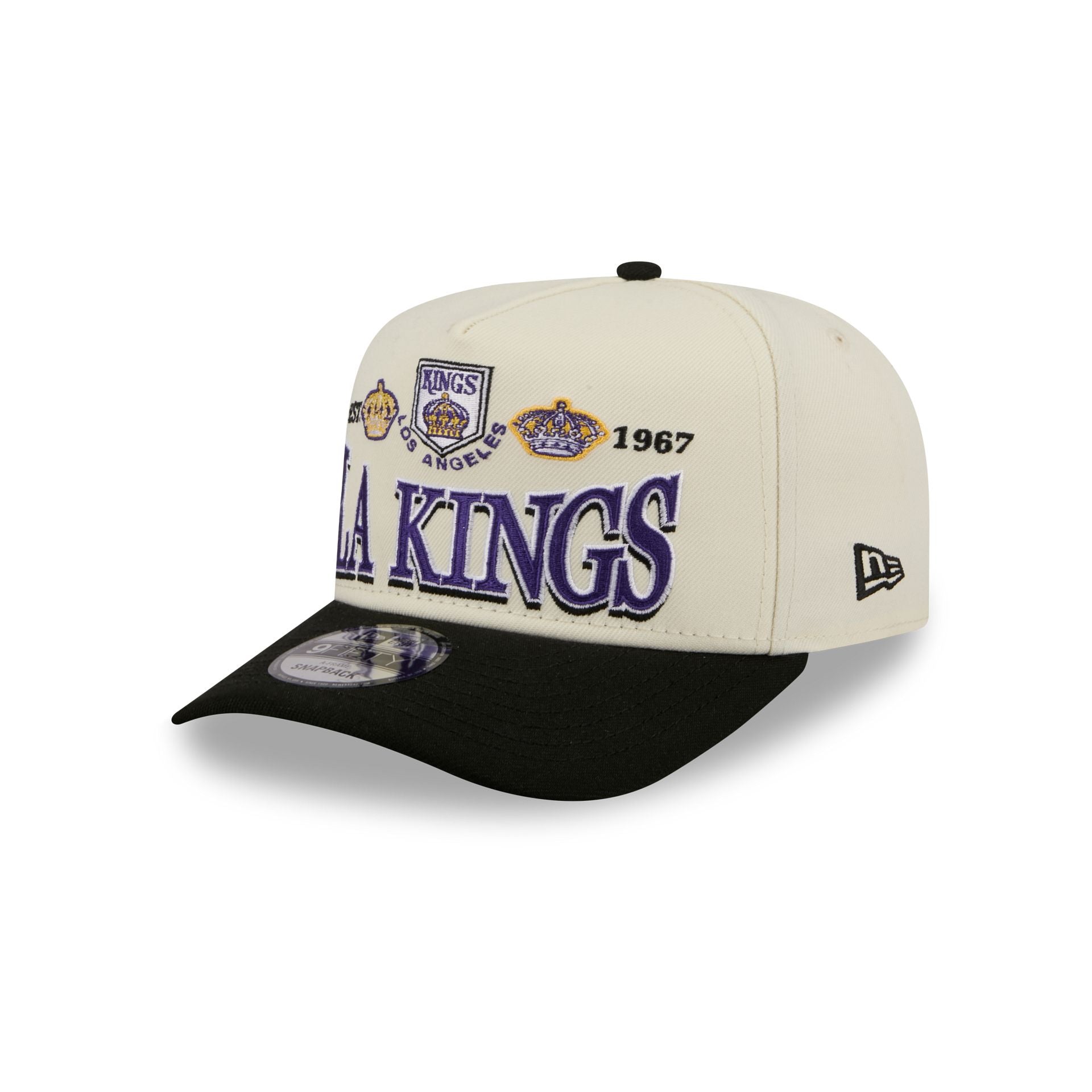 Los Angeles Kings Three Hit Chrome White 9FIFTY A-Frame Snapback Hat