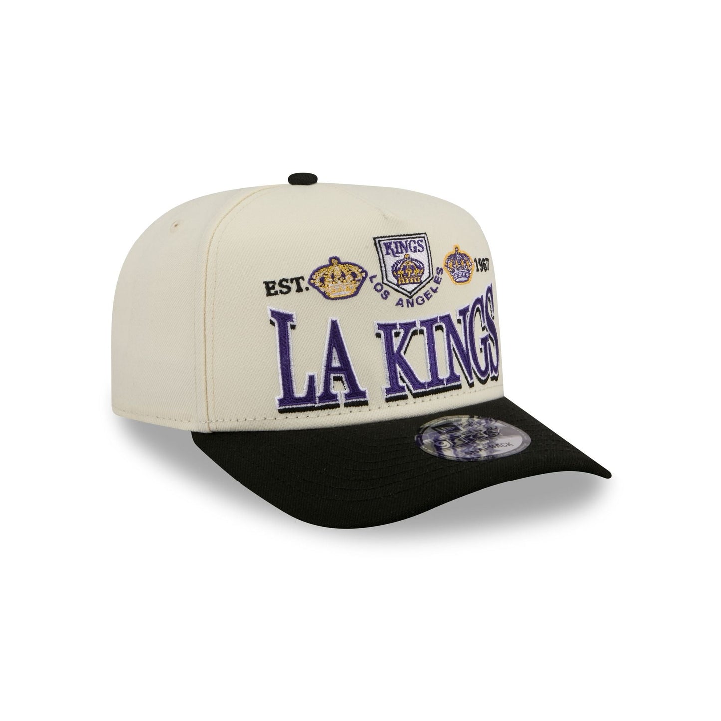 Los Angeles Kings Three Hit Chrome White 9FIFTY A-Frame Snapback Hat