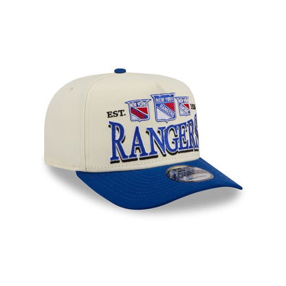 New York Rangers Three Hit Chrome White 9FIFTY A-Frame Snapback Hat