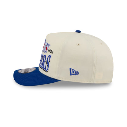 New York Rangers Three Hit Chrome White 9FIFTY A-Frame Snapback Hat