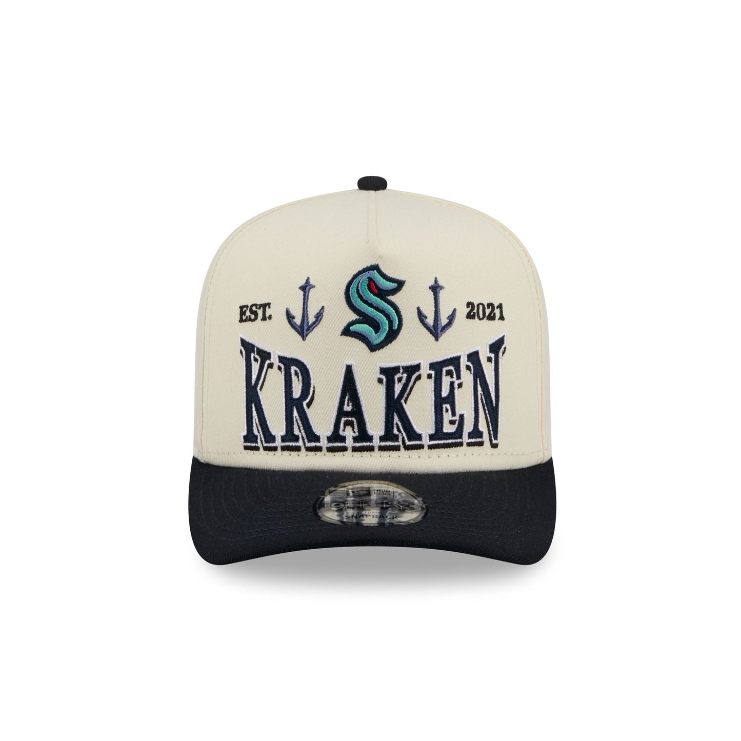 Seattle Kraken Three Hit Chrome White 9FIFTY A-Frame Snapback Hat
