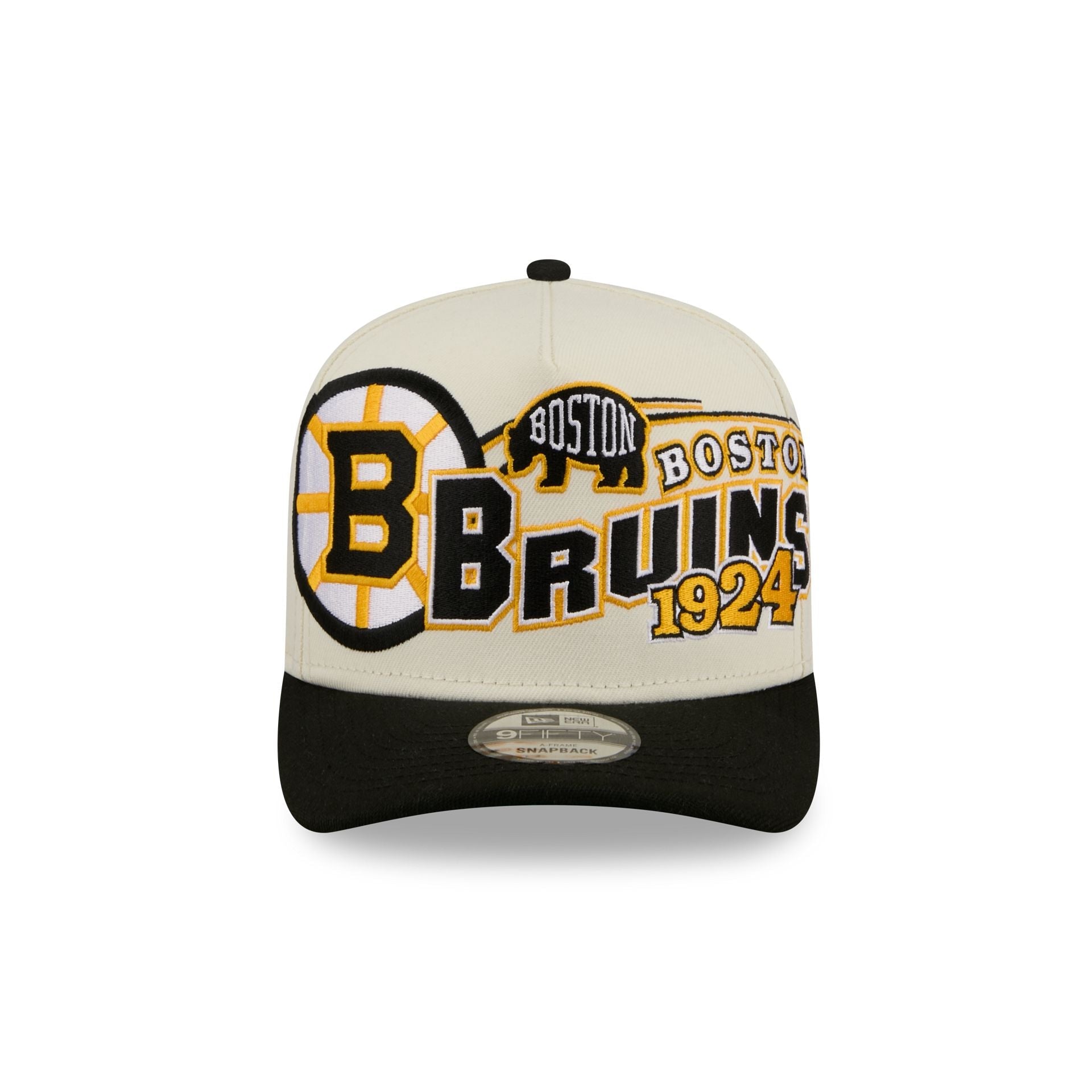 Boston Bruins Chrome White Classic 9FIFTY A-Frame Snapback Hat