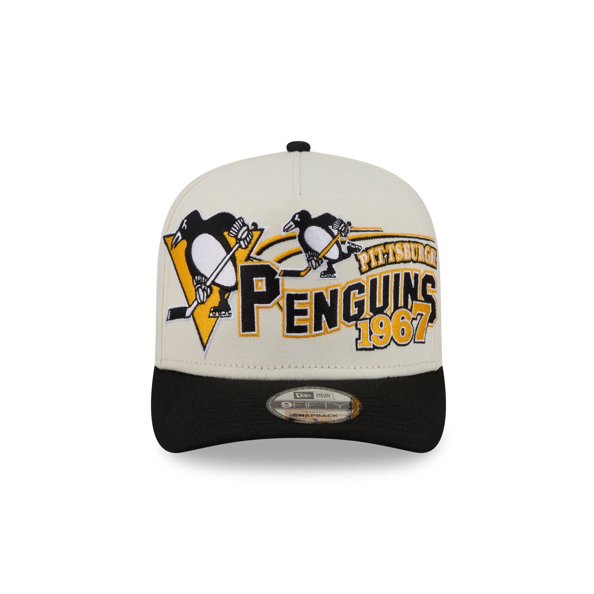 Pittsburgh Penguins Chrome White Classic 9FIFTY A-Frame Snapback Hat