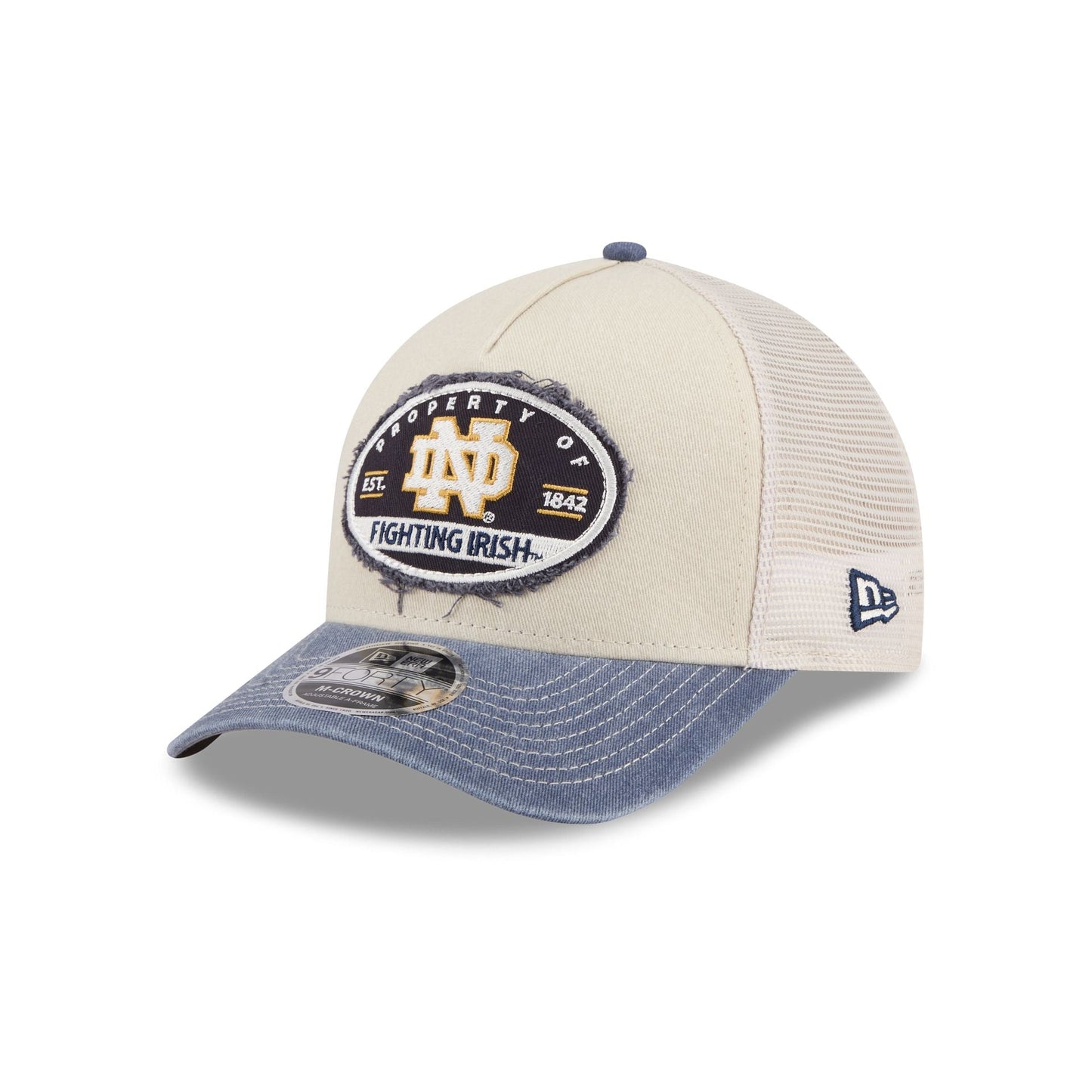 Notre Dame Fighting Irish Frayed 9FORTY M-Crown A-Frame Trucker Hat