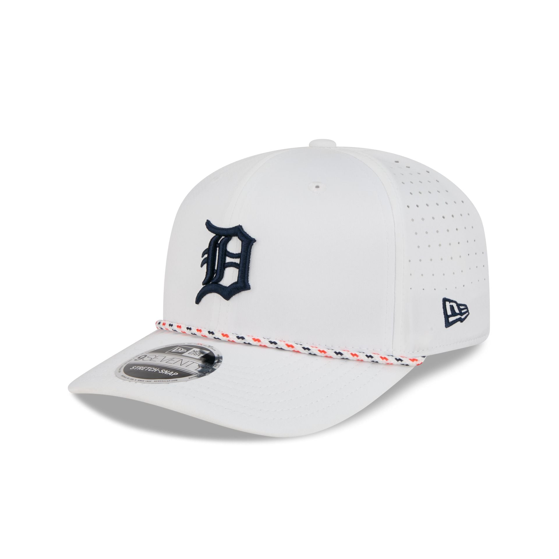 Detroit Tigers Optic White Performance Rope 9SEVENTY Stretch-Snap Hat