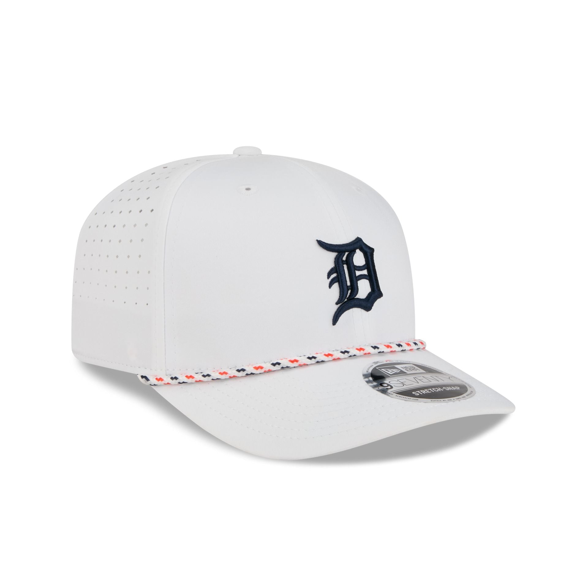 Detroit Tigers Optic White Performance Rope 9SEVENTY Stretch-Snap Hat