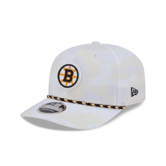 Boston Bruins White Camo Performance Rope 9SEVENTY Stretch-Snap Hat