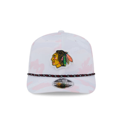 Chicago Blackhawks White Camo Performance Rope 9SEVENTY Stretch-Snap Hat