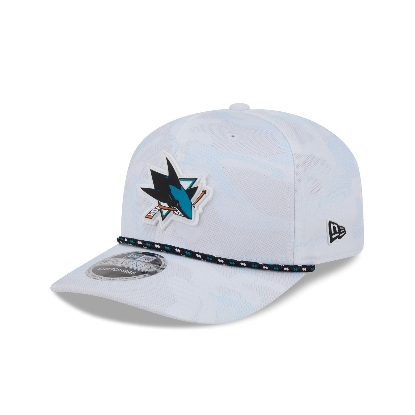 San Jose Sharks White Camo Performance Rope 9SEVENTY Stretch-Snap Hat