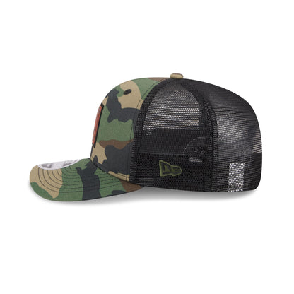 Connecticut Huskies Camo Canvas 9SEVENTY Trucker Hat