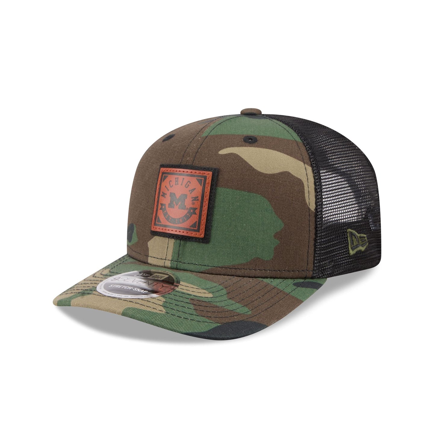 Michigan Wolverines Camo Canvas 9SEVENTY Trucker Hat