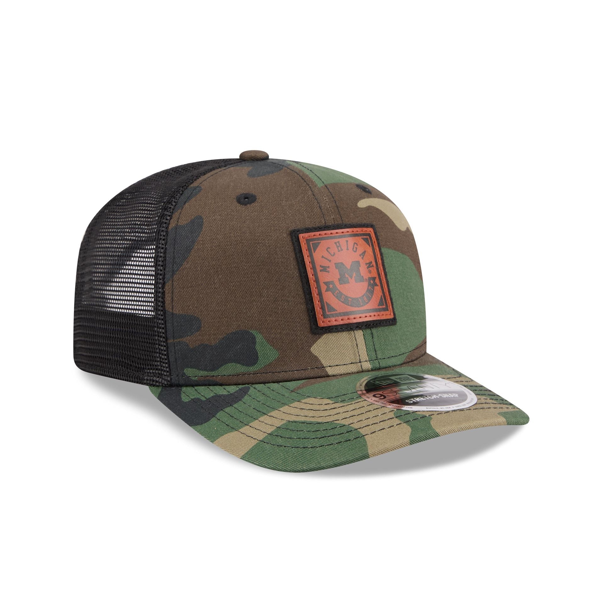 Michigan Wolverines Camo Canvas 9SEVENTY Trucker Hat