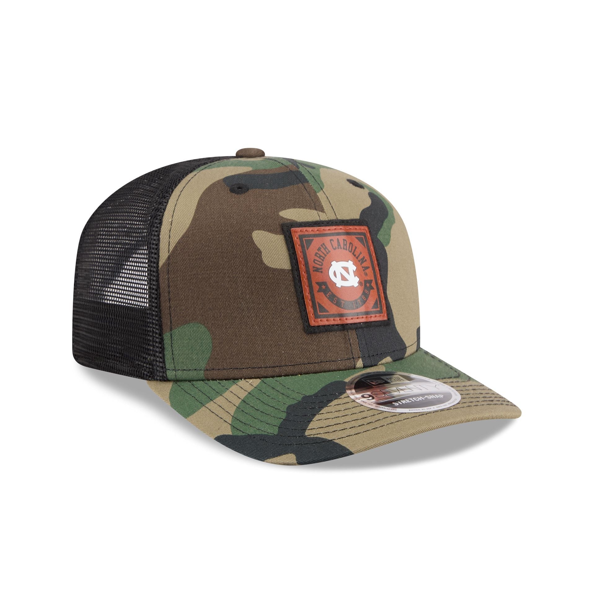 North Carolina Tar Heels Camo Canvas 9SEVENTY Trucker Hat