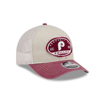 Philadelphia Phillies Frayed 9FORTY M-Crown A-Frame Trucker Hat