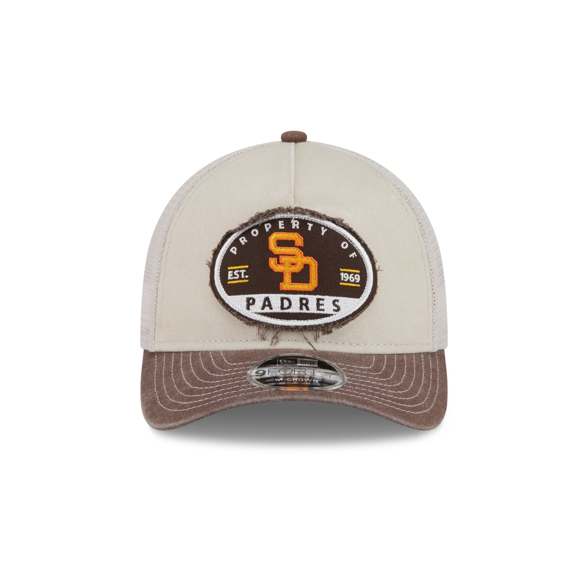 San Diego Padres Frayed 9FORTY M-Crown A-Frame Trucker Hat