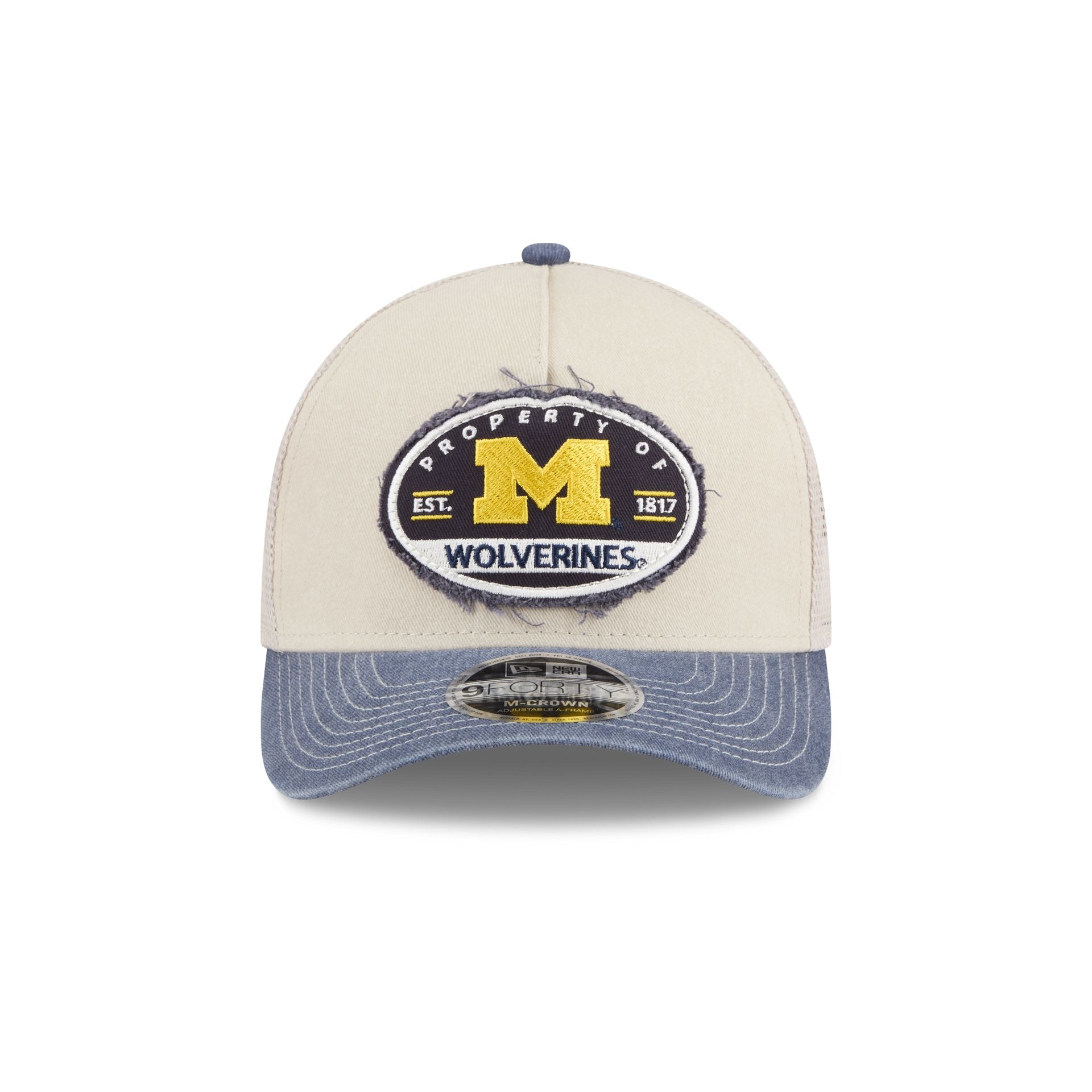 Michigan Wolverines Frayed 9FORTY M-Crown A-Frame Trucker Hat