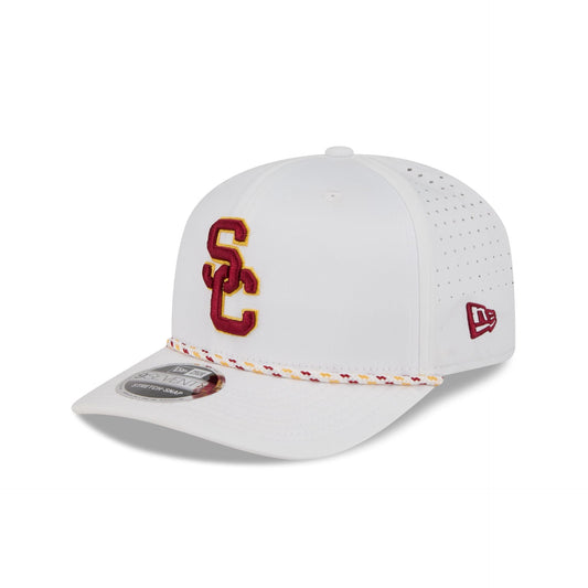 USC Trojans Optic White Performance Rope 9SEVENTY Stretch-Snap Hat