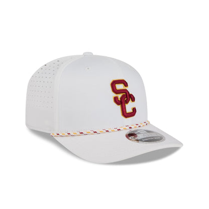 USC Trojans Optic White Performance Rope 9SEVENTY Stretch-Snap Hat