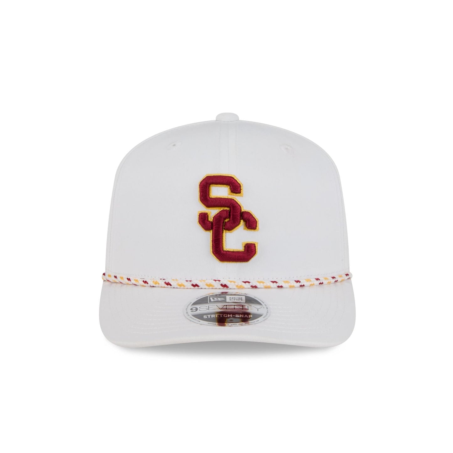 USC Trojans Optic White Performance Rope 9SEVENTY Stretch-Snap Hat
