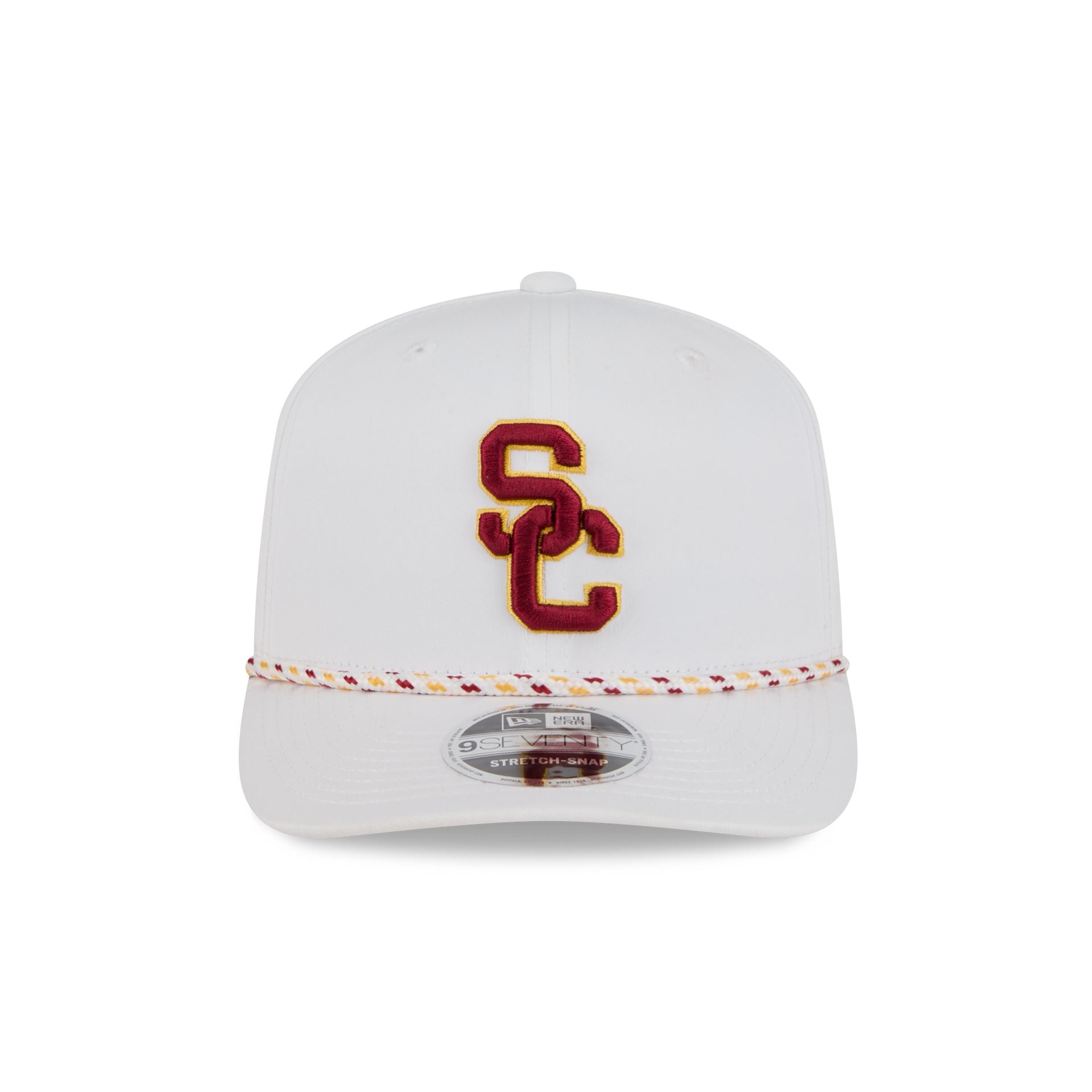 USC Trojans Optic White Performance Rope 9SEVENTY Stretch-Snap Hat